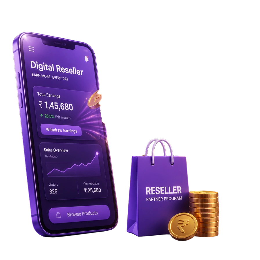 Reseller আয়ের 3D illustration